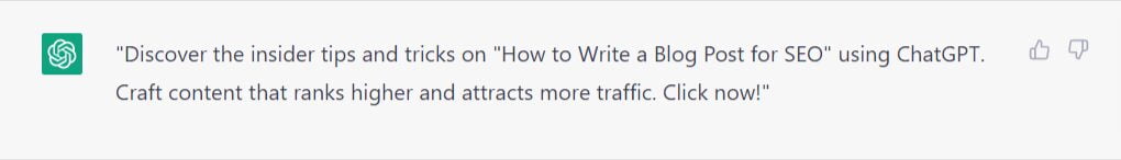 An optimized meta description
