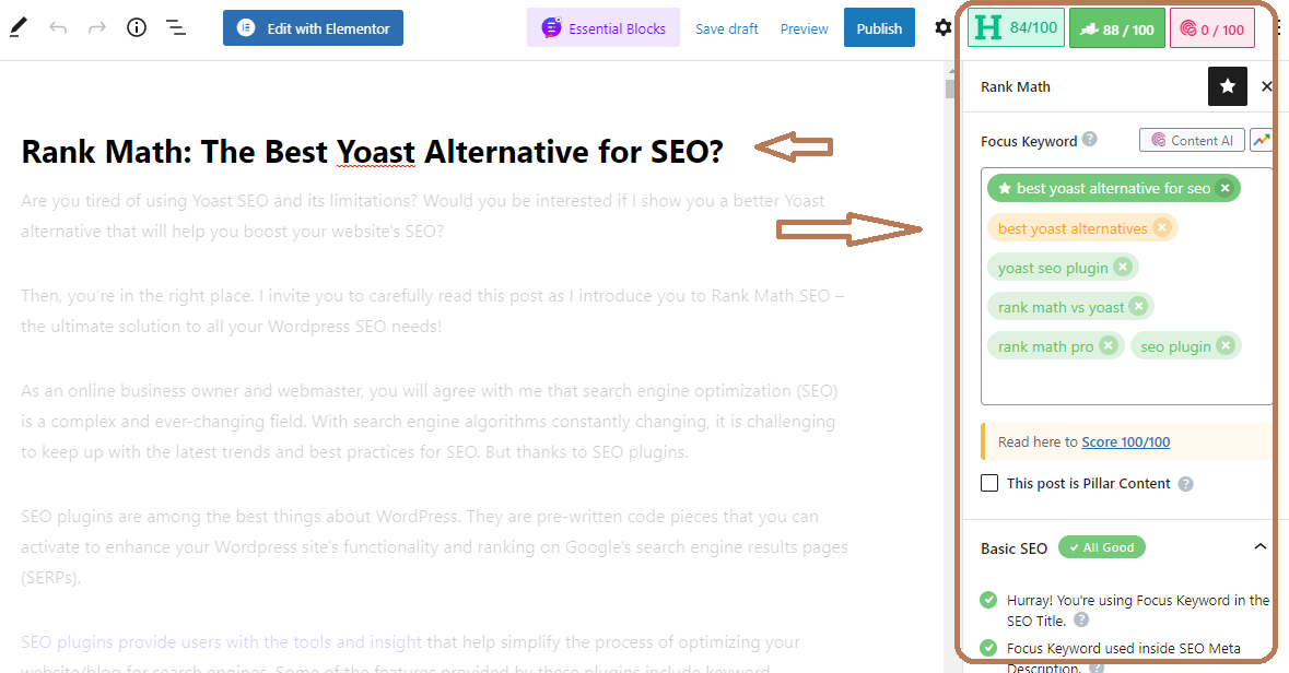 Keyword Optimization with Rank Math SEO