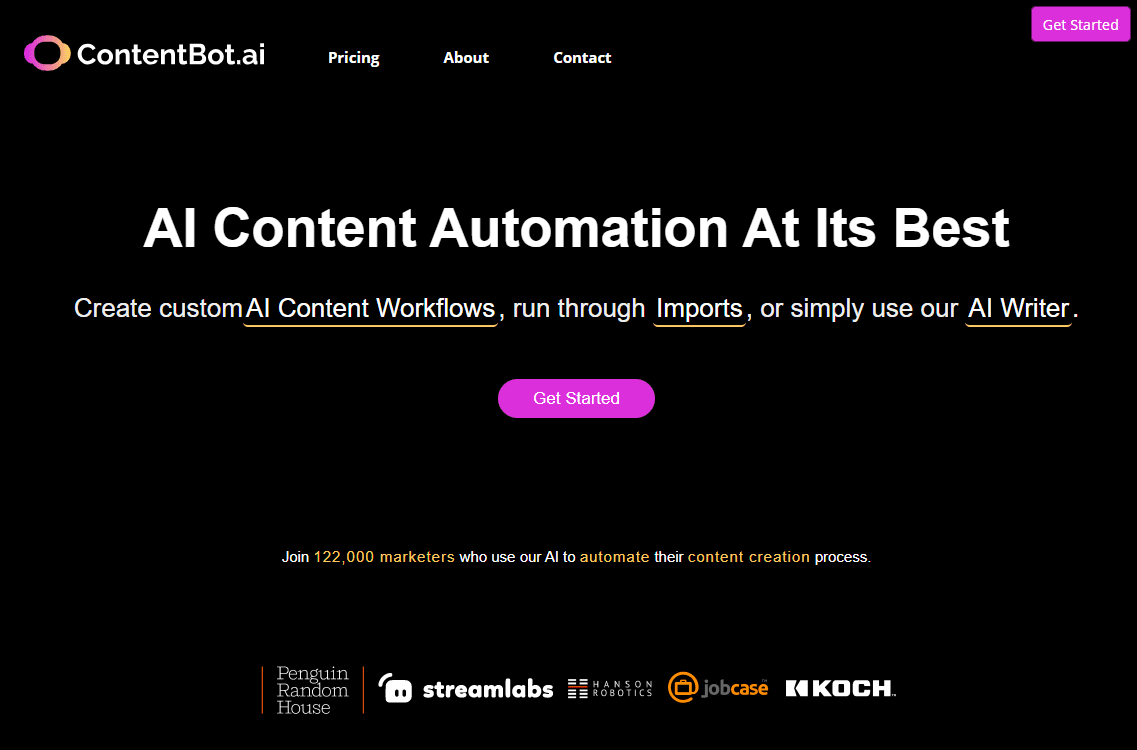 Screenshot of ContentBot.ai
