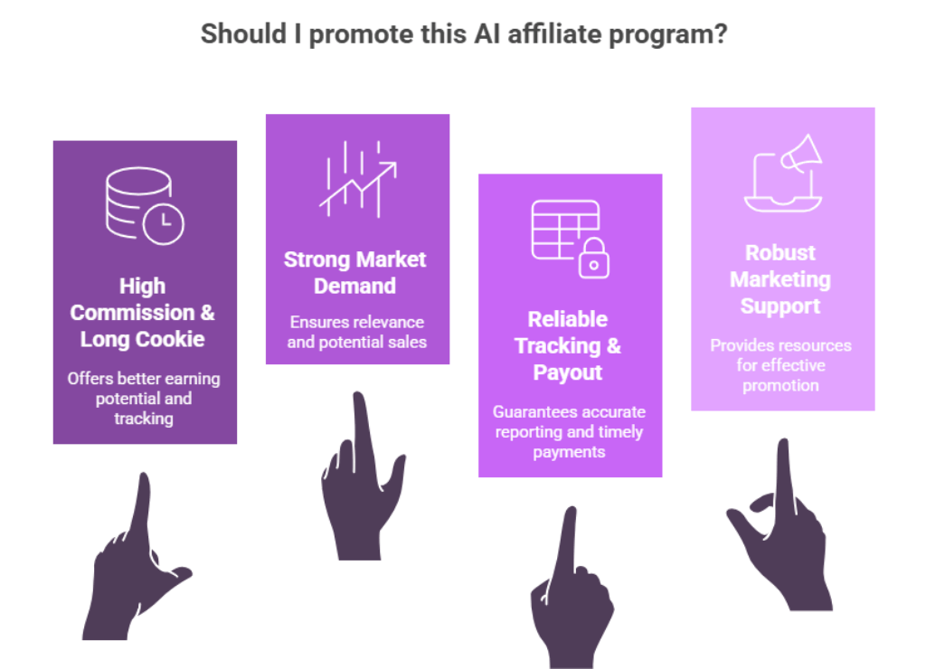 A Graphic Representation of the Criteria for Selecting Top AI Affiliate Programs