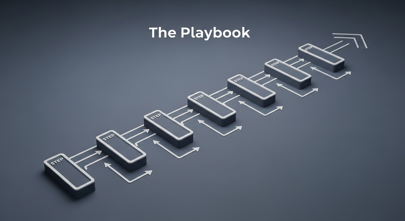 A clean, minimalist 3D rendering of a stylized roadmap depicting the affiliate marketing playbook