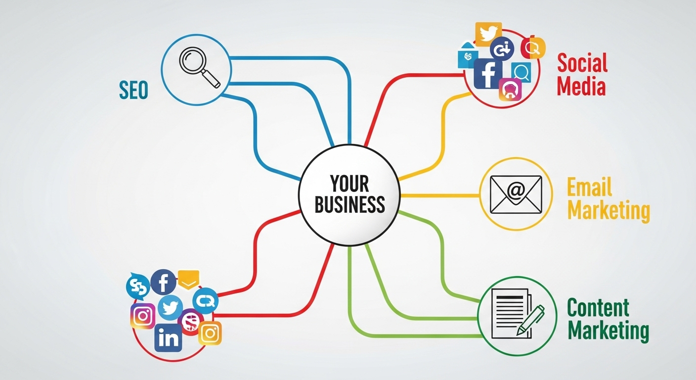 Marketing Channels Overview Infographic