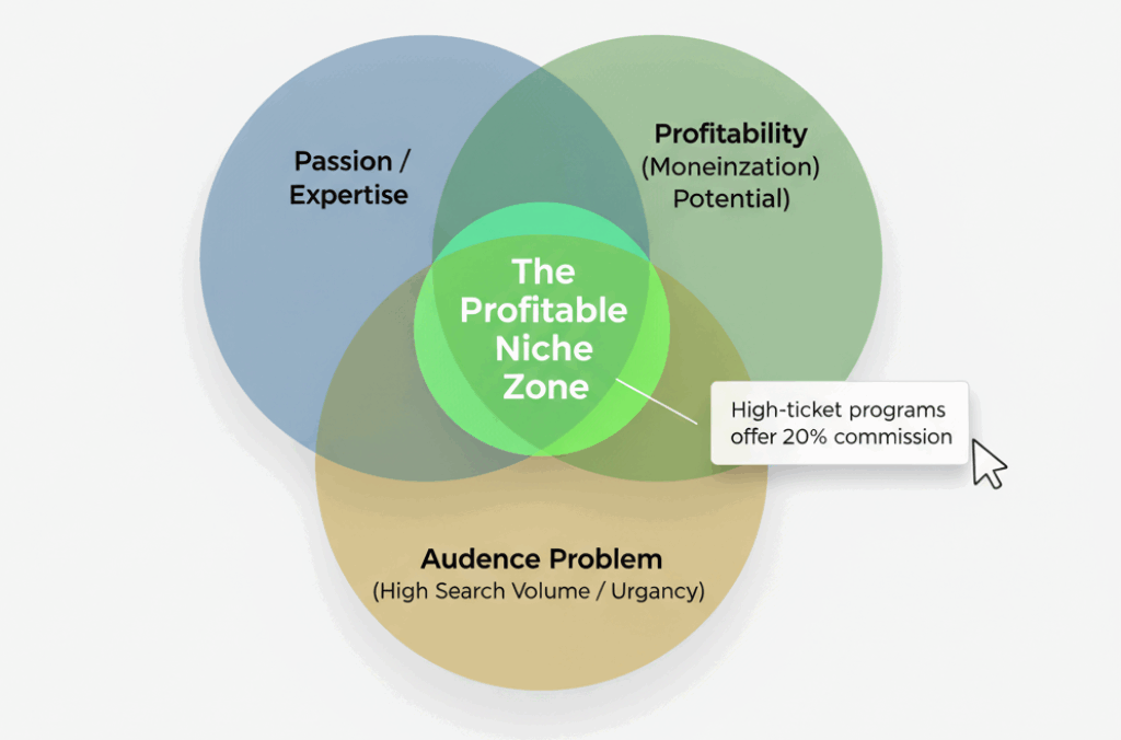 Venn diagram showing niche selection framework