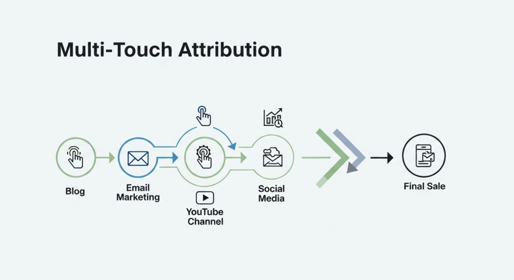 Complex customer journey with multiple touchpoints