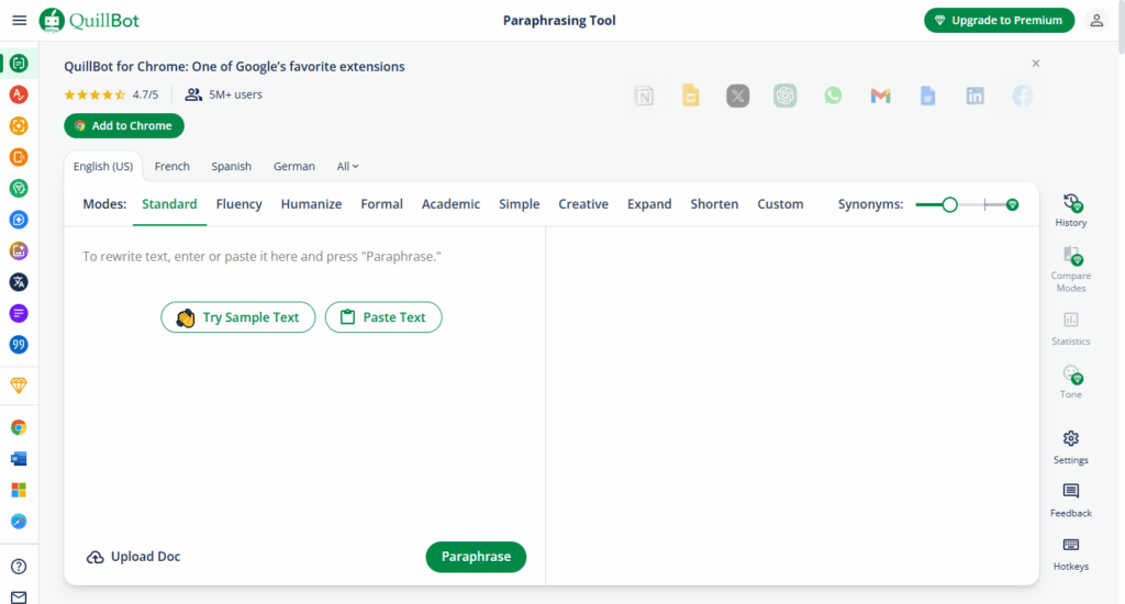 QuillBot is the budget-friendly Swiss Army knife for affiliate content refinement.