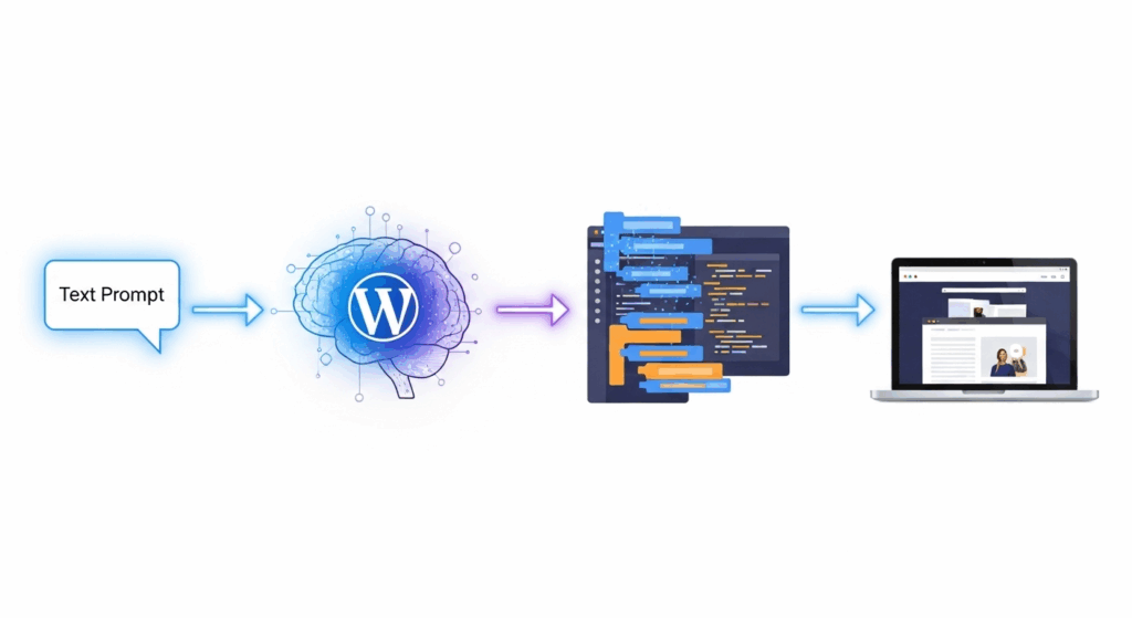 Horizontal workflow diagram showing the Core Technology Behind Vibe