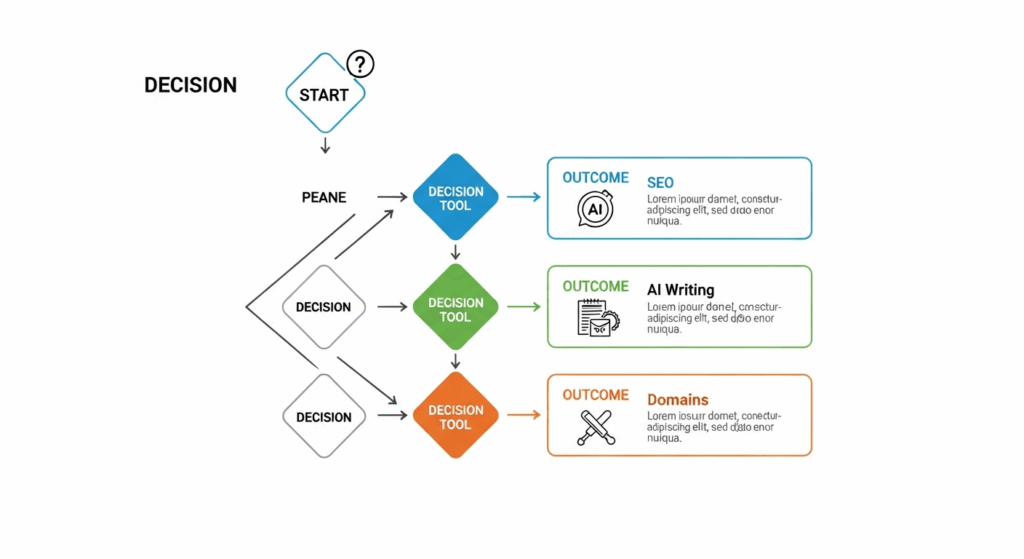 A simple flowchart showing the decision path for choosing between tools. 