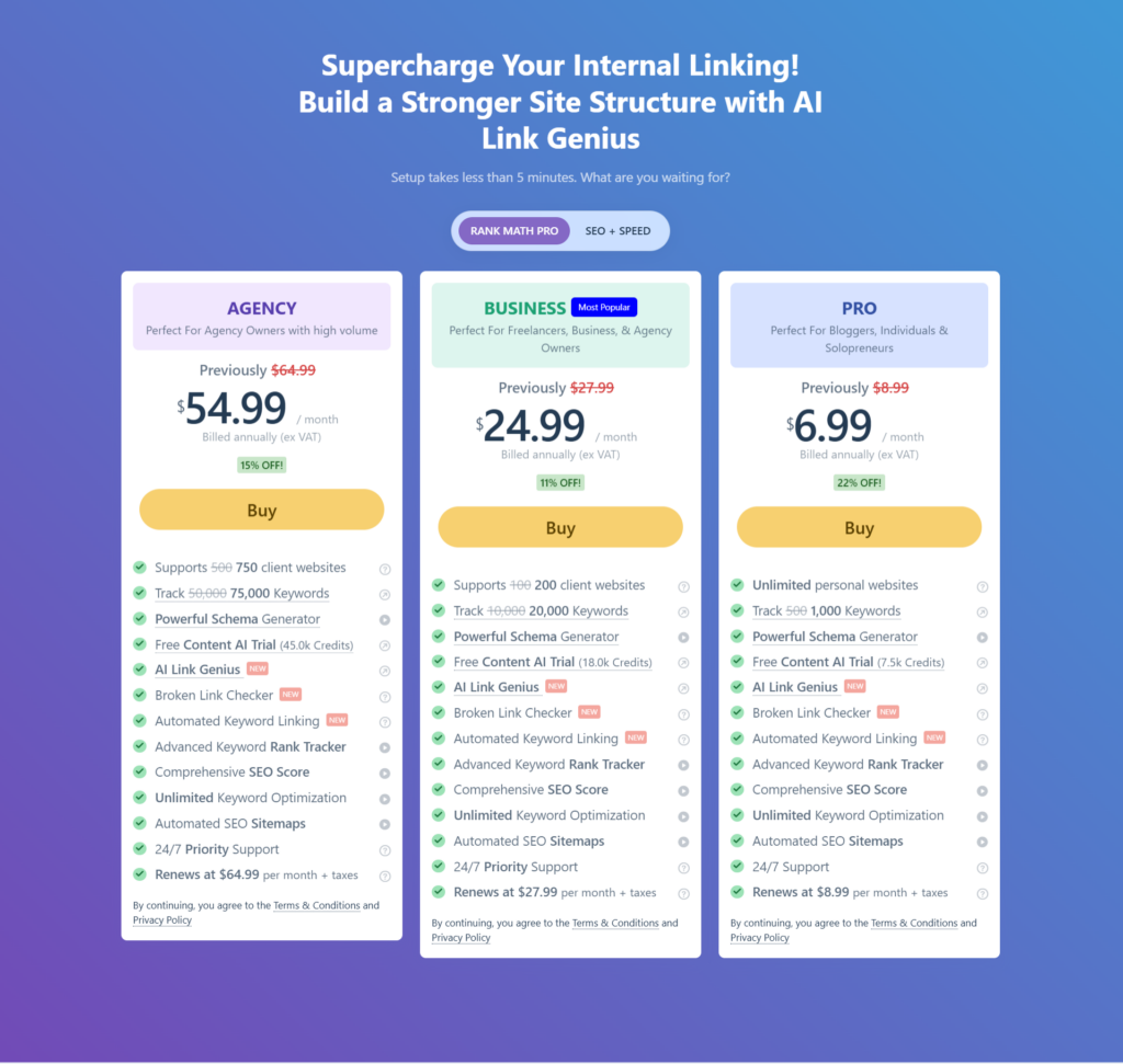 AI Link Genius Pricing Tag
