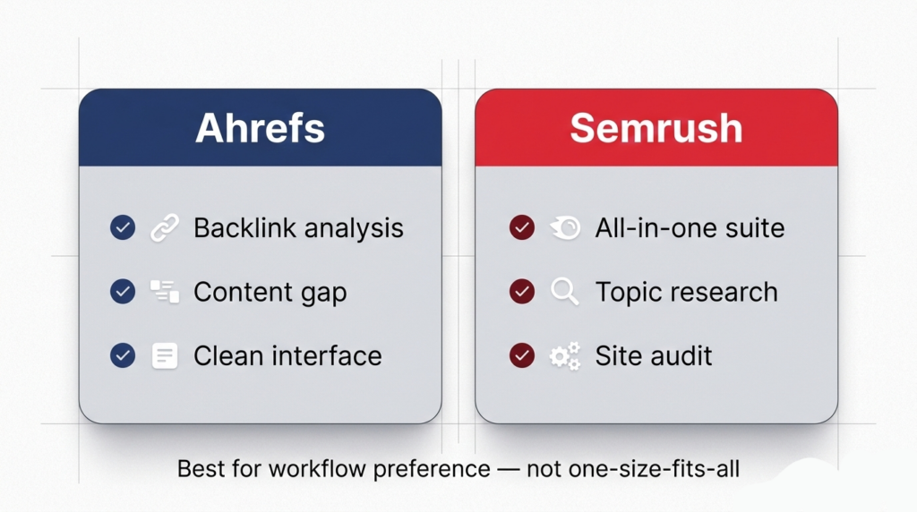 Ahrefs vs. Semrush Visual Comparison