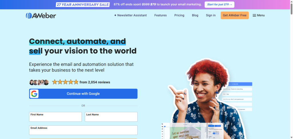 AWeber: Best for Affiliate Marketing Beginners