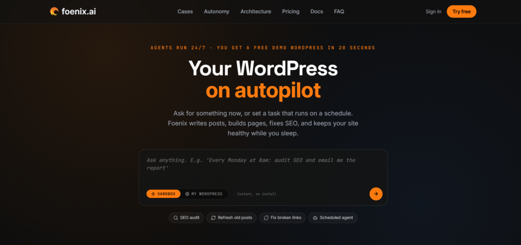 Foenix.ai Review: What Every Affiliate Marketer Should Know About This AI Agent 1 What Is Foenix.ai and How Does It Act as an Autonomous WordPress Agent?