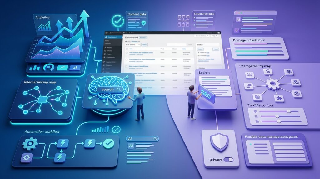 Rank Math vs SEOPress: Which WordPress SEO Plugin Is Best in 2026? 8 Graphic image illustrating the idea of migrating the plugins