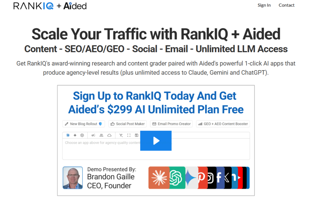 The 7 Best SEO AI Copywriting Tools in 2026 5 RankIQ – Best for Bloggers Focused on Organic Search