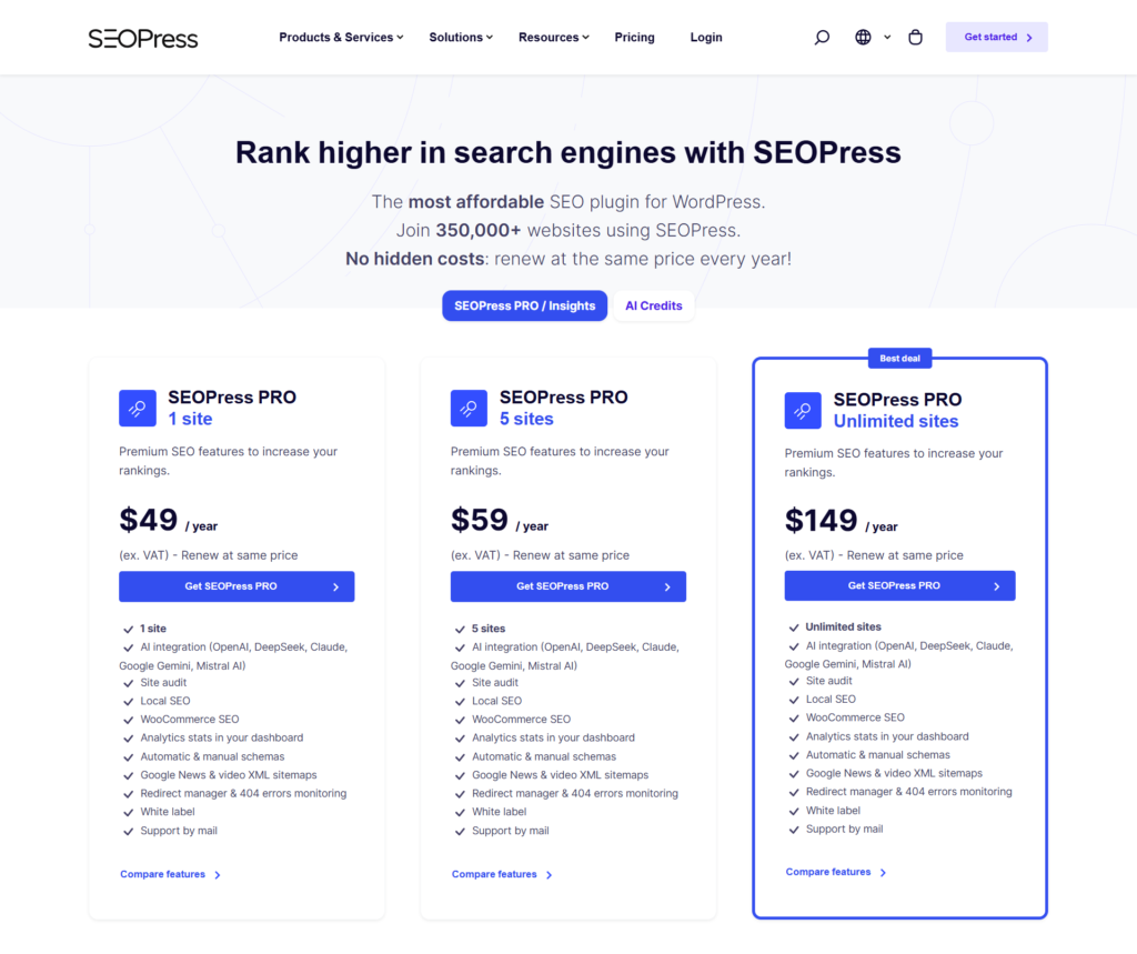 Rank Math vs SEOPress: Which WordPress SEO Plugin Is Best in 2026? 5 SEOPress pricing plans as at today in 2026