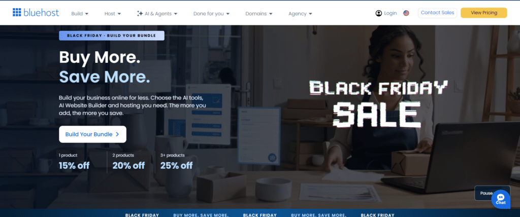 Bluehost Black Friday Week 2026: Up to 25% Off Hosting and AI Tools 1 The 2026 Bluehost Black Friday deal explained